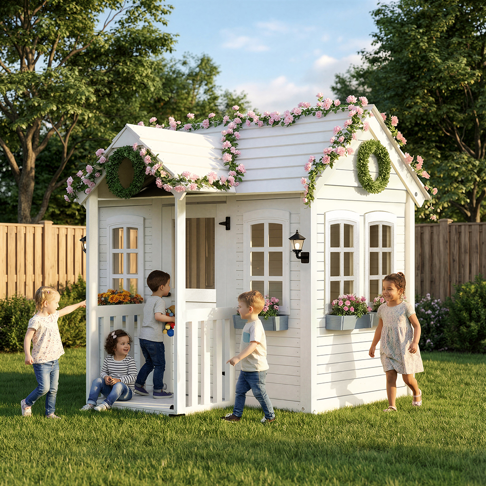 The Charm and Benefits of Wooden Playhouses: A Modern Outdoor Playground for Kids