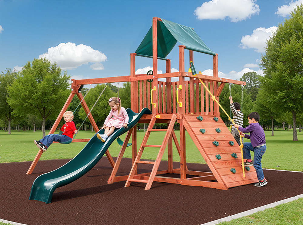 ​Create a Dream Backyard: Outdoor Wooden Swing Play Set