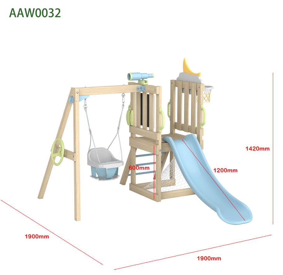 ☀️ Childhood Memories Are Made Outside — AAW0032 Wooden Swing Set With Slide