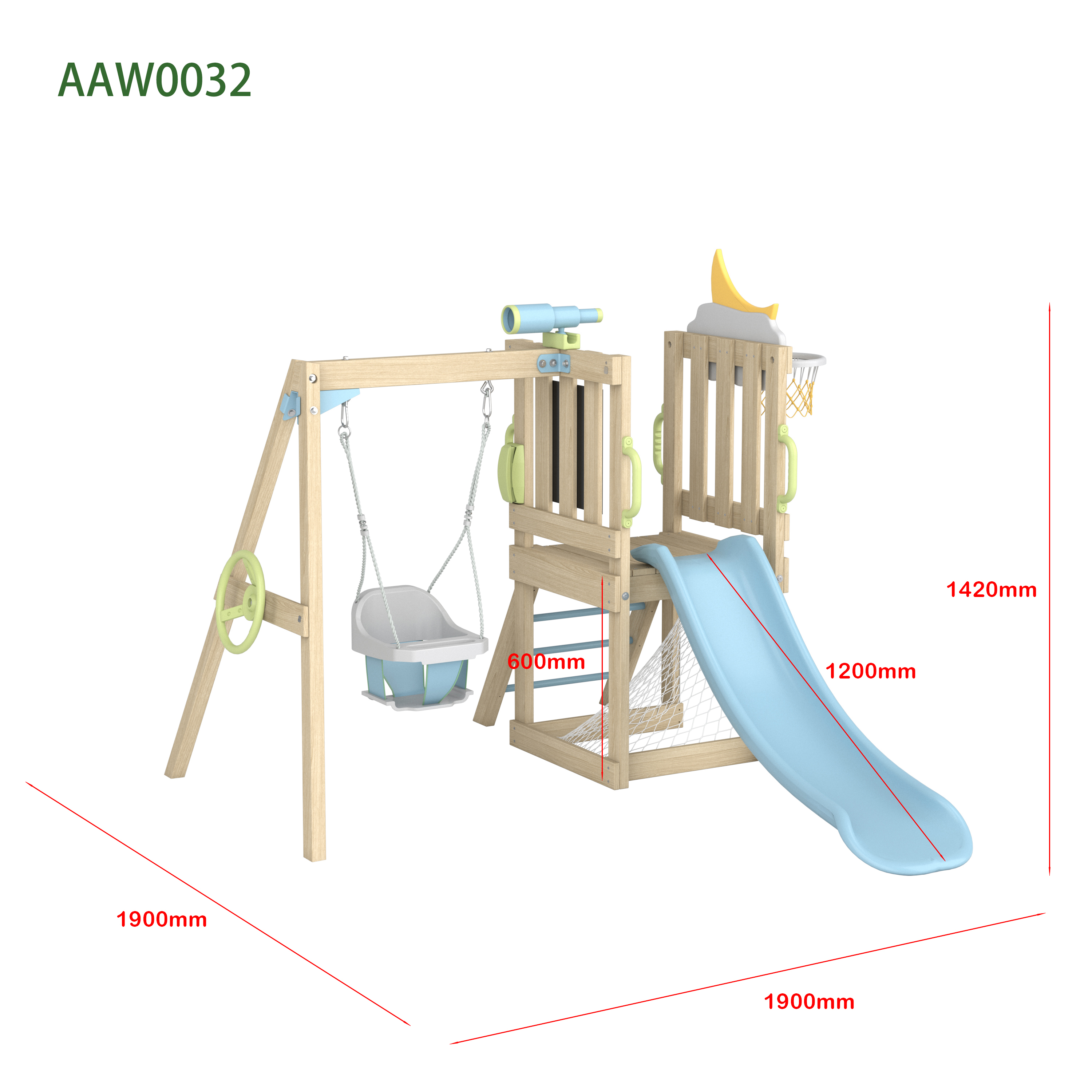 🏡 AAW0032 Wooden Swing and Slide Playset – The Ultimate Backyard Adventure!